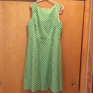 Green polka dot dress